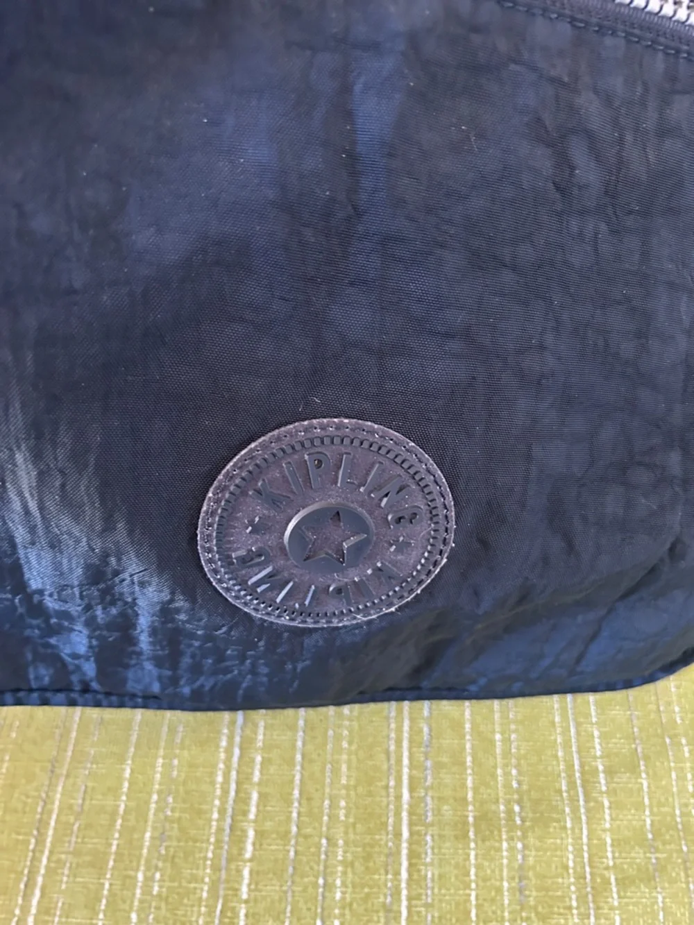 Kipling Black Nylon Messenger Bag with Adjustable Strap expandable unisex
